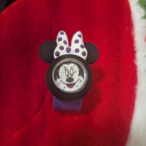 Disney Minnie Mouse Purple Silicone  Mn1097 Purple Fuchsia Slap Bracelet